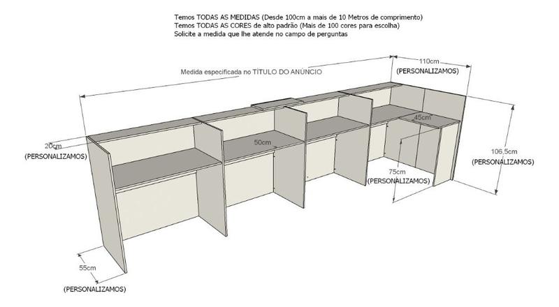 Imagem de Balcão em L Recepção Caixa 417cm Branco - Linha Premium  1.1