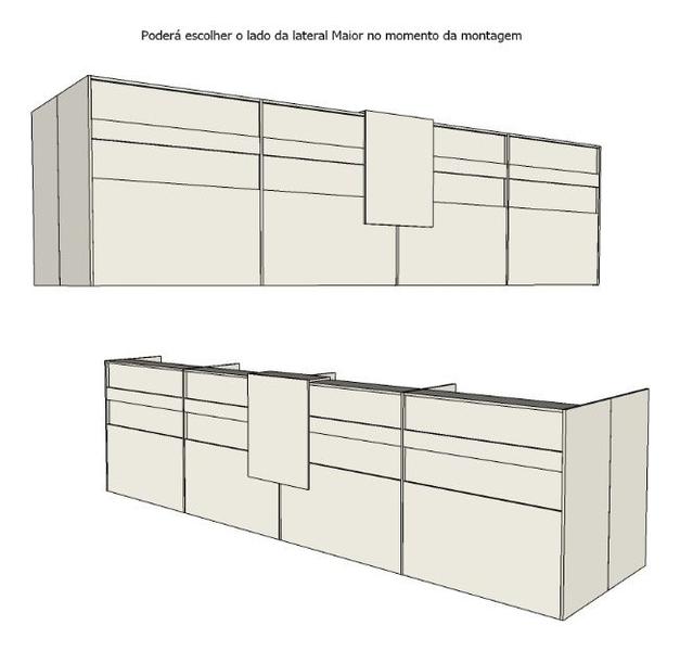 Imagem de Balcão em L Recepção Caixa 520cm Branco - Linha Premium  1.1