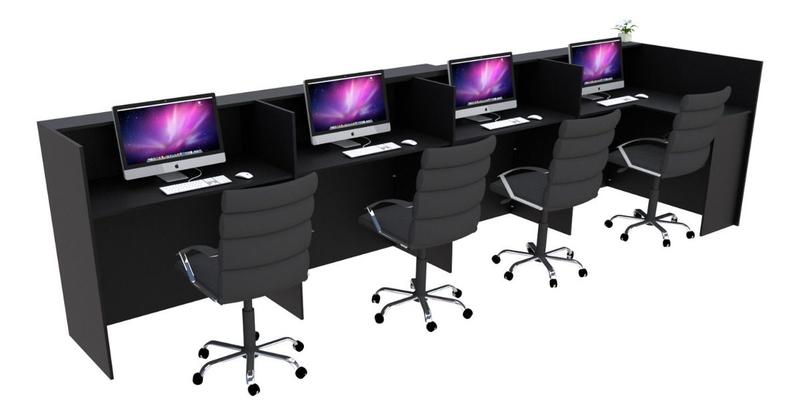 Balcão em L Recepção Caixa 566cm Preto - Linha Premium - 1.1 - Marcenaria Online Imagem de Balcão em L Recepção Caixa 566cm Preto - Linha Premium - 1.1
