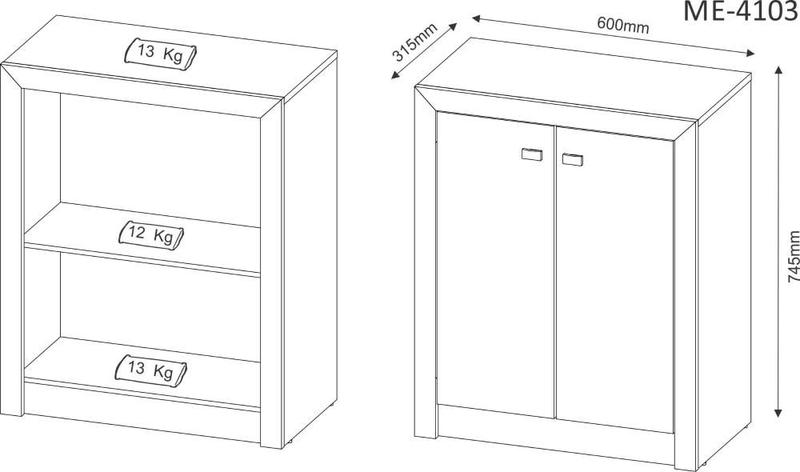 Imagem de Balcão Escritório com 2 Portas ME4103 Branco - Tecnomobili