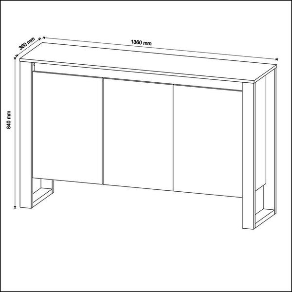 Imagem de Balcão Escritório com 3 Portas Multimóveis VCR25044