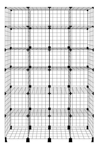 Imagem de Balcão / Estante Aramada 1,90x1,20x0,30M Preta com 24 Nichos