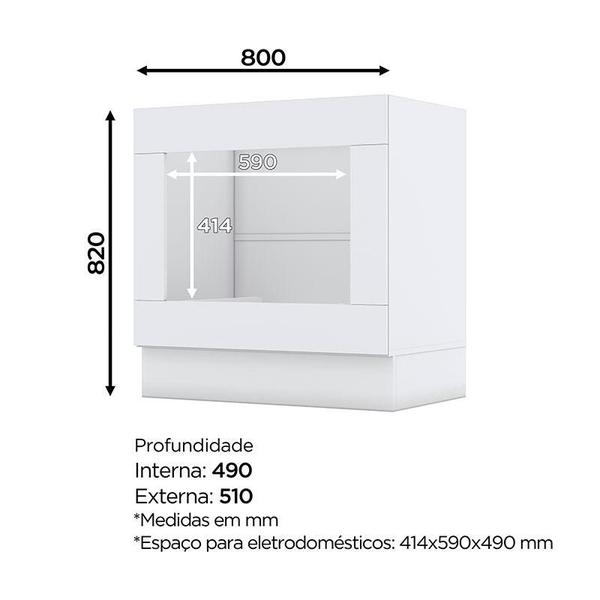 Imagem de Balcão Forno de Embutir Americana Branco com Tampo para Cooktop Nature  Henn