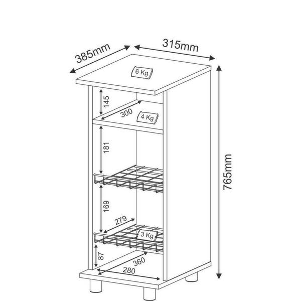 Imagem de Balcão Fruteira Multiuso Multimóveis CR20001 Branco