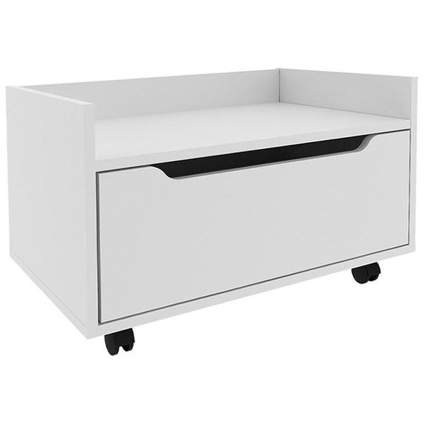 Imagem de Balcao Gabinete 60 cm 1 Gaveta e 4 Rodizios BN3647 Branco Tecno Mobili