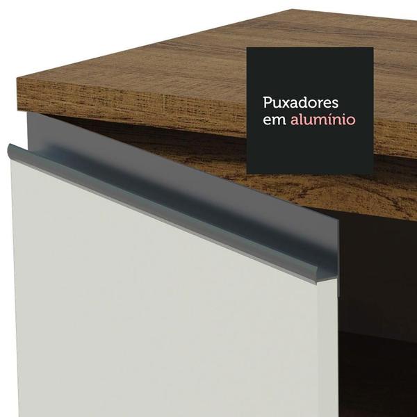 Imagem de Balcão Gabinete de Pia Armário de Cozinha 150 cm 2 Gavetas 2 Portas (Com Tampo) Rustic/Branco Glamy Madesa