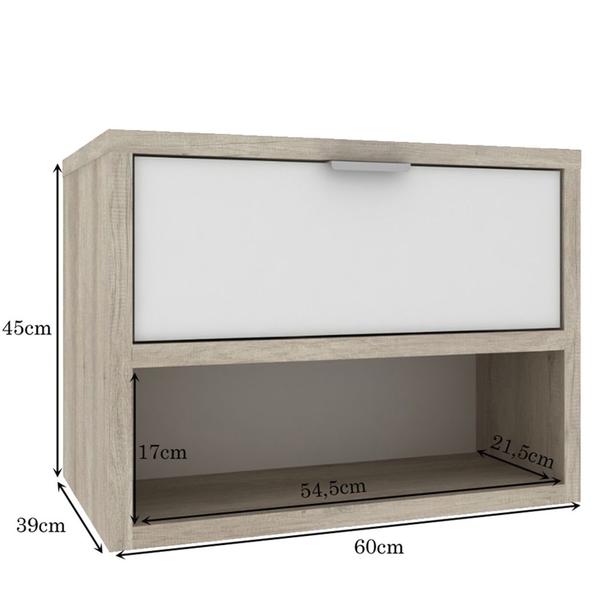 Imagem de Balcão Gabinete Para Banheiro 60cm Com 01 Gaveta Malta B06 Barrique Branco - Lyam Decor