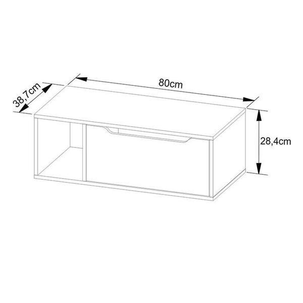 Imagem de Balcão Gabinete Para Banheiro Suspenso Ambiente Bn3644 Amêndoa Branco - Tecnomobili