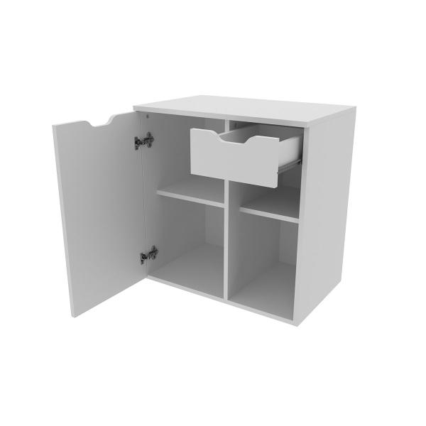 Imagem de Balcão Gabinete para Banheiro Suspenso com gaveta 60x61,5cm Branco