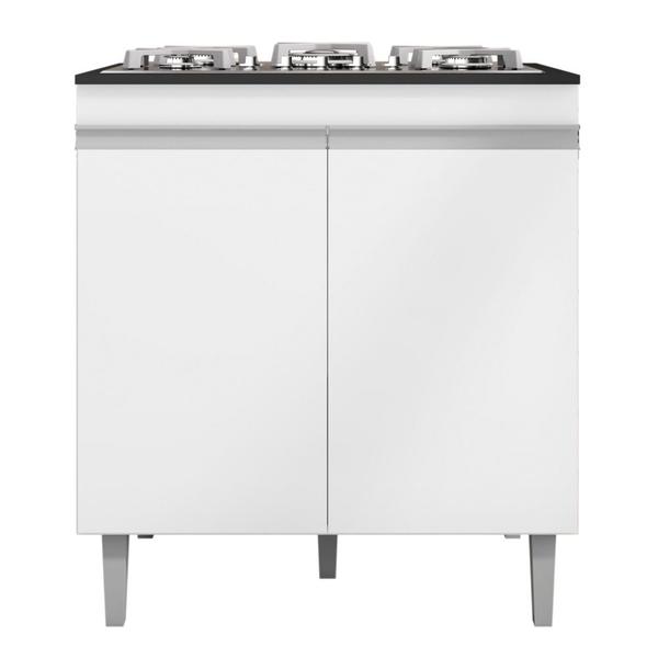 Imagem de Balcão Gabinete Para Cooktop Cozinha Andréia 4/5 Bocas com Tampo 2 Portas Branco - Desk Design