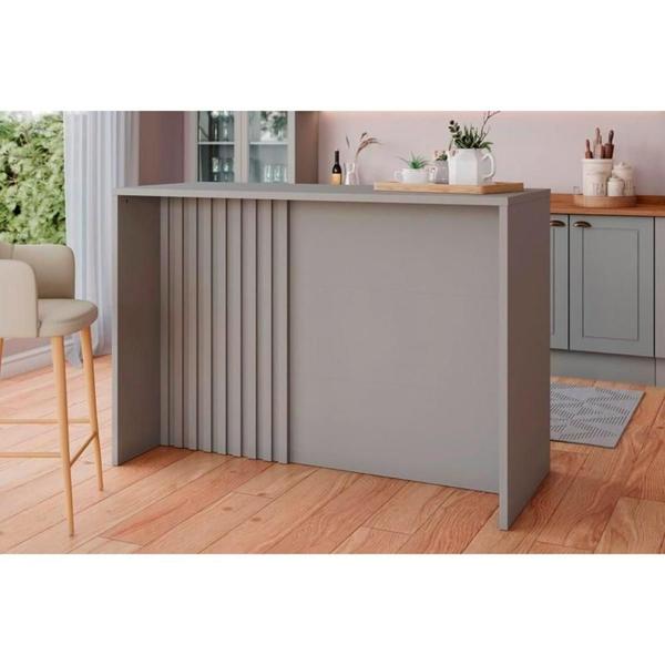 Balcão Ilha Cozinha Gourmet Bancada Americana Cinza - Henn Imagem de Balcão Ilha Cozinha Gourmet Bancada Americana Cinza - Henn