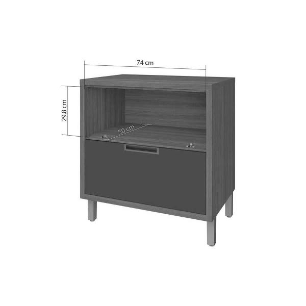 Imagem de Balcão Ilha Cozinha Gourmet Imperatriz c/ 2 Portas e 5 Gavetas 200cm Freijo/Off White - Nesher