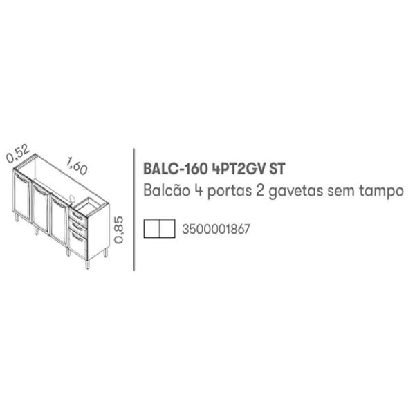 Imagem de Balcao Itatiaia New Premium 4 Portas 2 Gavetas Branco