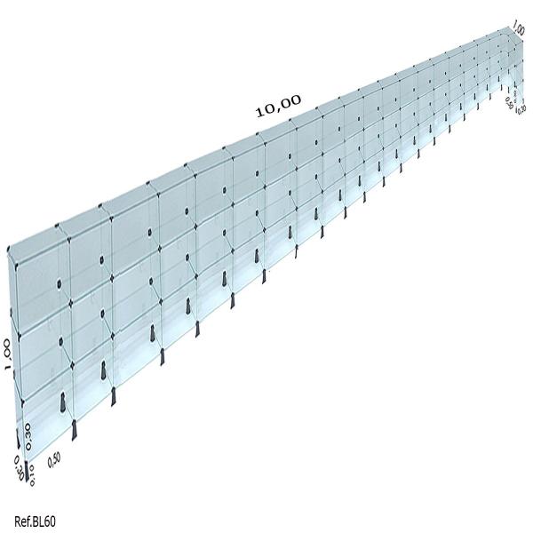 Imagem de Balcão L em Vidro Temperado -10,00 x 1,00 x 0,30