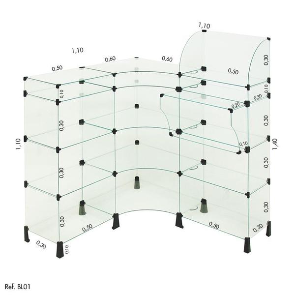 Imagem de Balcão L Modulado com Caixa 1,10 x 1,10 x 0,30