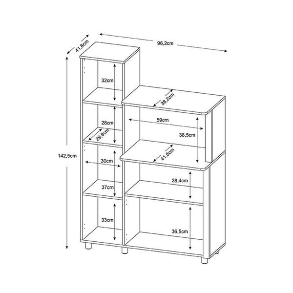 Imagem de Balcão Multiuso Cozinha 3 Portas 96,2x142,5x41,8 cm Branco