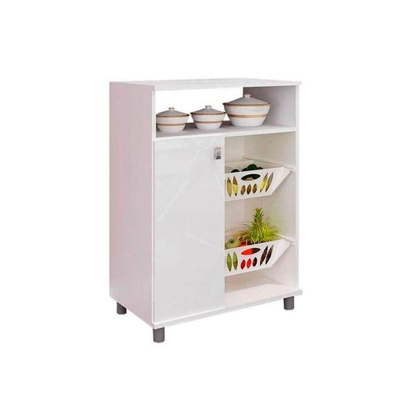 Balcão Multiuso Cozinha Fruteira FR2003 c/ 1 Porta Branco - Movelbento Imagem de Balcão Multiuso Cozinha Fruteira FR2003 c/ 1 Porta Branco - Movelbento