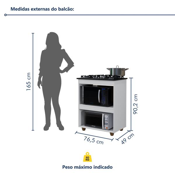 Imagem de Balcão para Cooktop 5 Bocas 2 Nichos para Forno Turim