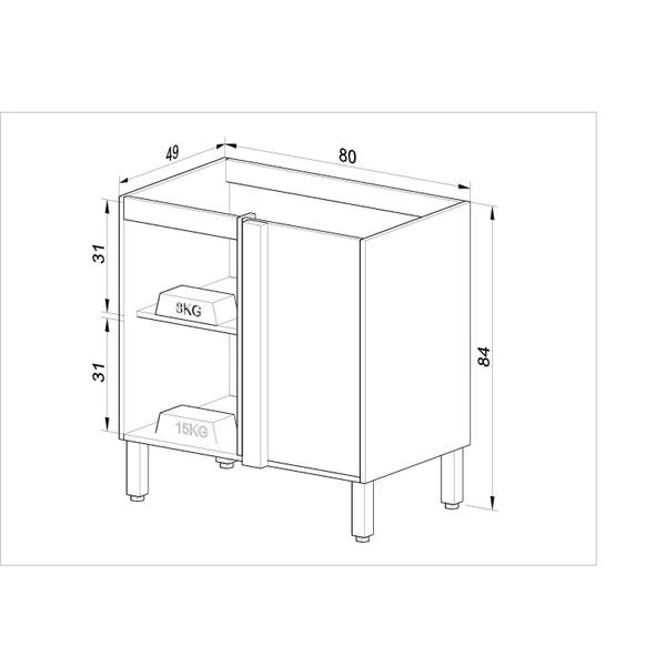 Imagem de Balcão para Cozinha Canto 80cm