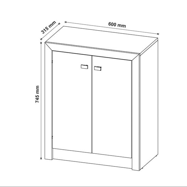 Imagem de Balcão Para Escritório 2 Portas ME4103 Rústico - Tecno Mobili