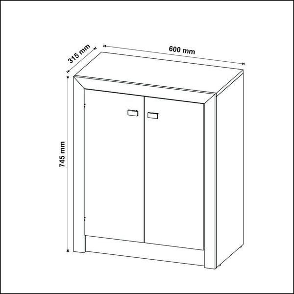 Imagem de Balcão Para Escritório com 2 Portas ME4103 TCM Rústico