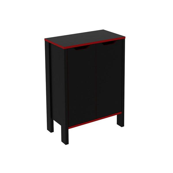 Imagem de Balcão Para Escritório Gamer 54x74,5x30,3 cm Preto/Vermelho