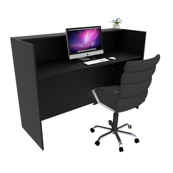 Balcão Recepção Caixa 100cm Preto - Linha Premium - Mod 1.3 - Marcenaria Online Imagem de Balcão Recepção Caixa 100cm Preto - Linha Premium - Mod 1.3