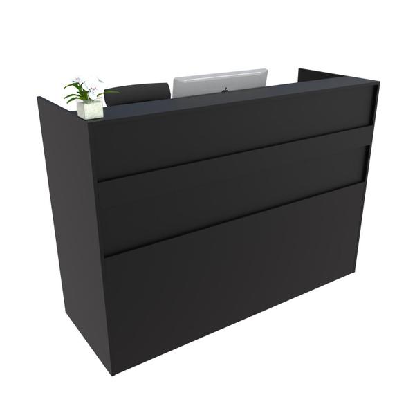 Balcão Recepção Caixa 100cm Preto - Linha Premium - Mod 1.3 - Marcenaria Online Imagem de Balcão Recepção Caixa 100cm Preto - Linha Premium - Mod 1.3