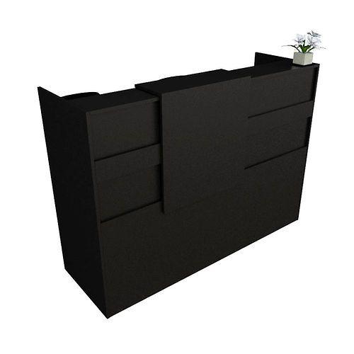 Imagem de Balcão Recepção Caixa 120cm Preto Alto Padrão 100%Mdf 1.1