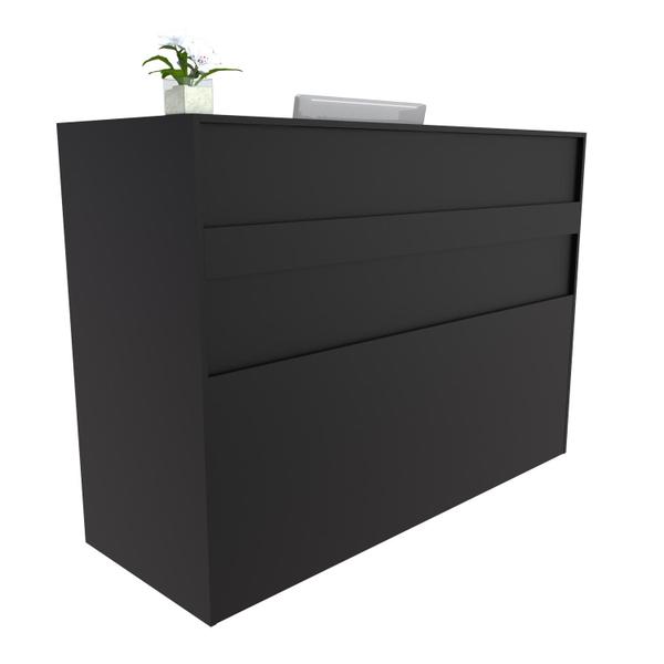 Balcão Recepção Caixa 120cm Preto - Linha Premium - Mod 1.3 - Marcenaria Online Imagem de Balcão Recepção Caixa 120cm Preto - Linha Premium - Mod 1.3