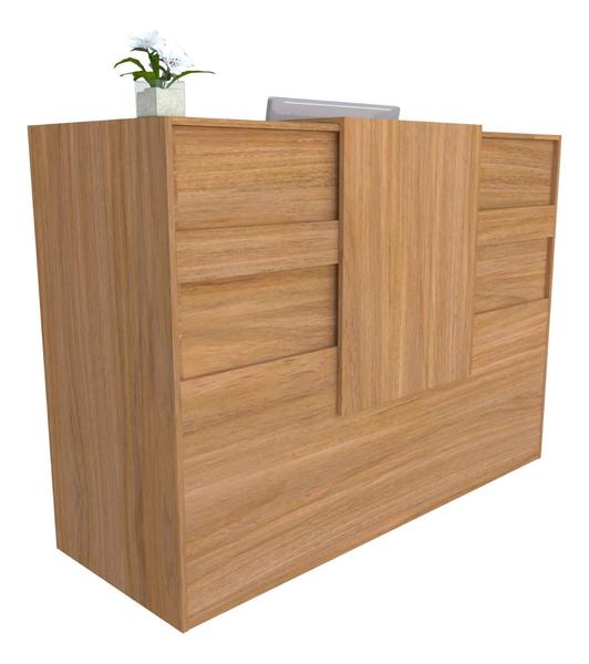 Balcão Recepção Caixa 125cm Louro Freijó - Premium - Mod 1.1 - Marcenaria Online Imagem de Balcão Recepção Caixa 125cm Louro Freijó - Premium - Mod 1.1