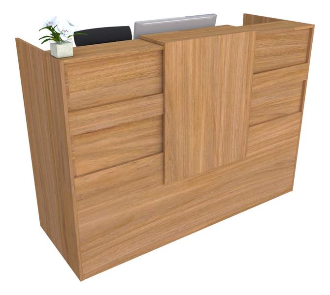 Balcão Recepção Caixa 125cm Louro Freijó - Premium - Mod 1.1 - Marcenaria Online Imagem de Balcão Recepção Caixa 125cm Louro Freijó - Premium - Mod 1.1
