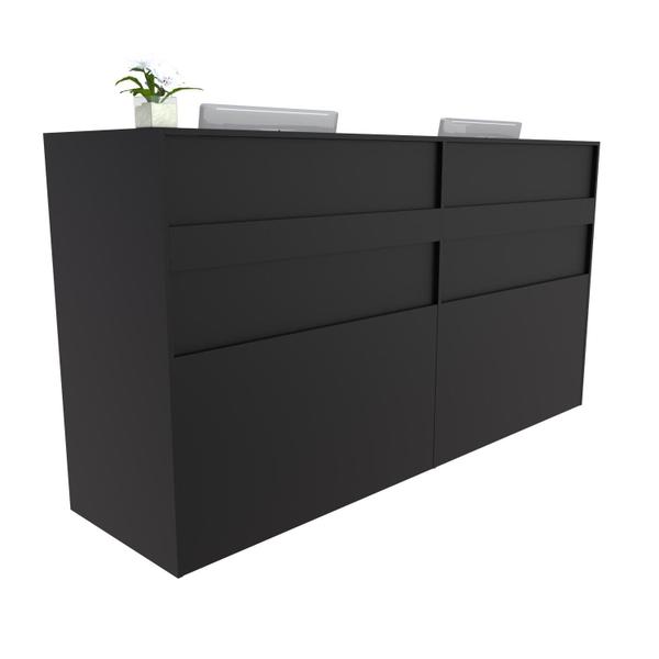 Imagem de Balcão Recepção Caixa 172cm Preto - Linha Premium - Mod 1.3