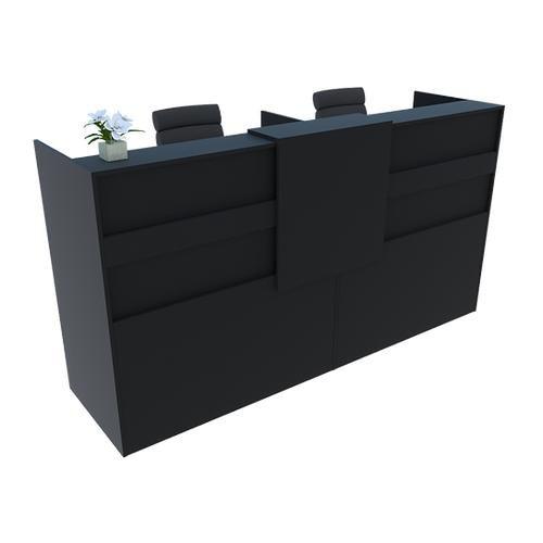 Imagem de Balcão Recepção Caixa 180cm Preto Alto Padrão 100%Mdf 1.1