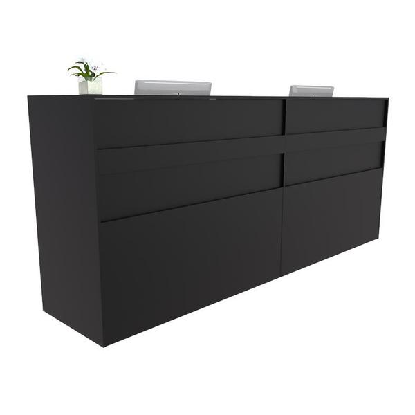 Imagem de Balcão Recepção Caixa 222cm Preto - Linha Premium - Mod 1.3