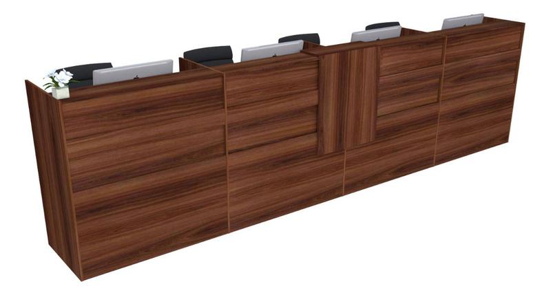 Balcão Recepção Caixa 492cm Álamo - Linha Premium - Mod 1.1 - Marcenaria Online Imagem de Balcão Recepção Caixa 492cm Álamo - Linha Premium - Mod 1.1