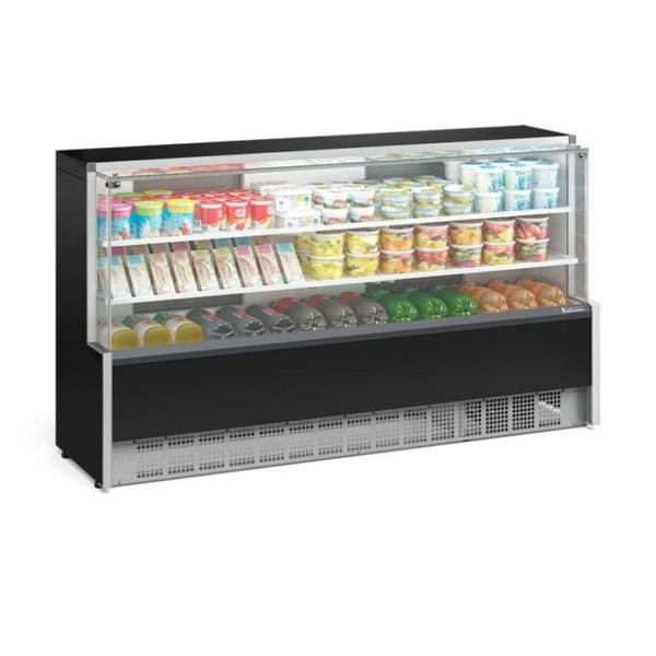 Imagem de Balcão Refrigerado Vidro Reto 2,05M 2 Placas Frias Gelopar GPDA-205R PR 220v