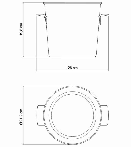 Balde 19,8cm por 21,2cm 5,2 Litros para Garrafas Cosmos em Aço Inox Tramontina Fosco com Borda em Brilho Imagem de Balde 19,8cm por 21,2cm 5,2 Litros para Garrafas Cosmos em Aço Inox Tramontina Fosco com Borda em Brilho