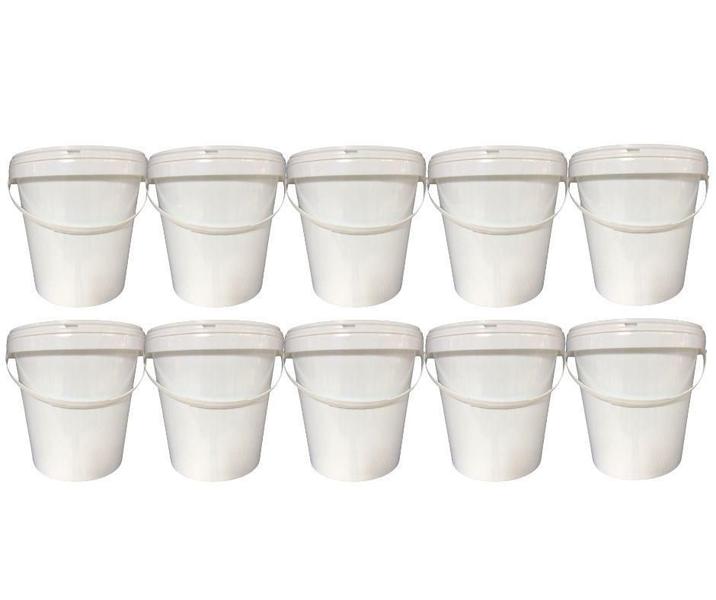 Balde 3.6 Litros com Tampa Lacre - Kit 10 Peças - Nastripack Imagem de Balde 3.6 Litros com Tampa Lacre - Kit 10 Peças