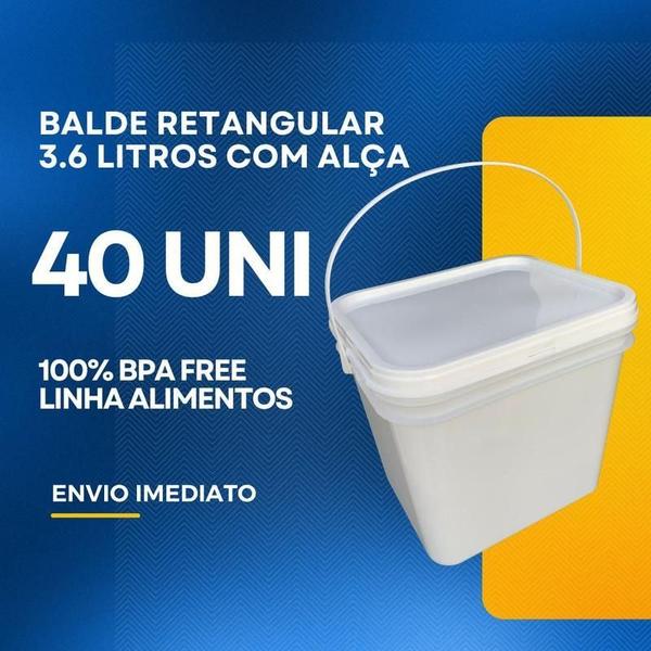 Imagem de Balde 3 Litros Retangular Para Artesanato - 40 Pçs