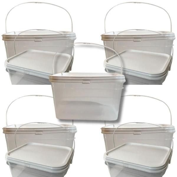 Imagem de Balde Alça Plastica Nastripack Transparente 2.4L 05 Pçs