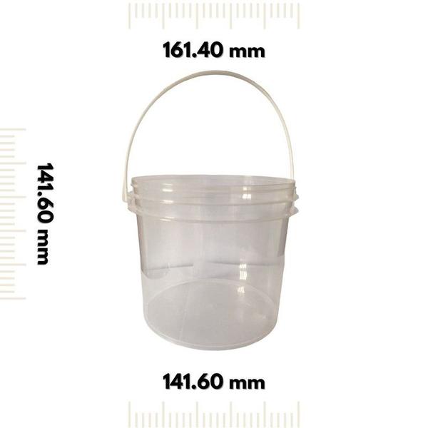 Imagem de Balde Alça Plastica para doce 2.200ml transparente 2.2L 3 Pçs