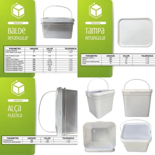 Imagem de Balde Alça Plastica Para Gelo Transparente 2.4L 5 Pçs