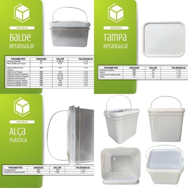 Imagem de Balde Alça Plastica Para Pipoca 2.4 Litros 2 Pçs