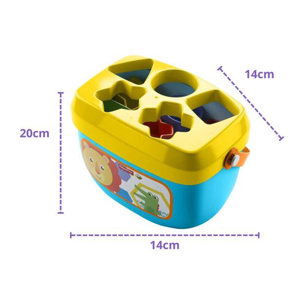 Imagem de Balde Brinquedo Primeiros Blocos de Encaixe Peças Geométricas Sensorial Educativo +6 meses Fisher-Price Mattel - FFC84