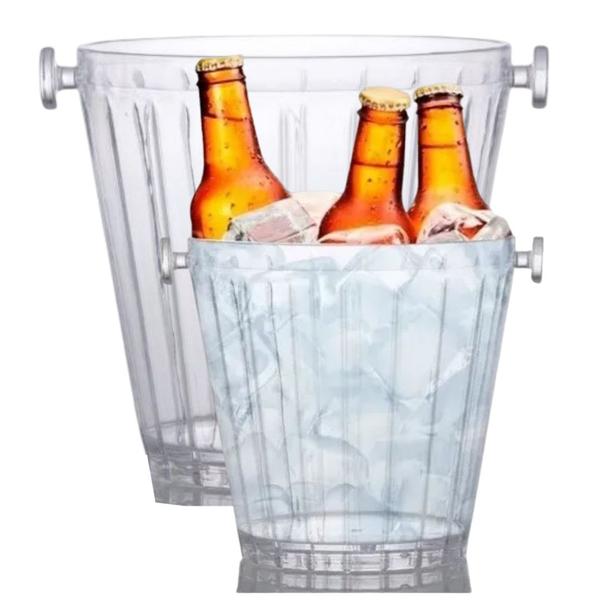 Imagem de  Balde Champanheira Para Gelo Cerveja Bebida Transparente 4 Litros