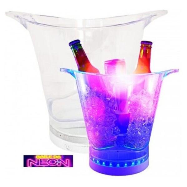 Imagem de Balde Cooler de cerveja Caixa de Som Para Gelo Em Acrílico Com Bluethooth e Led