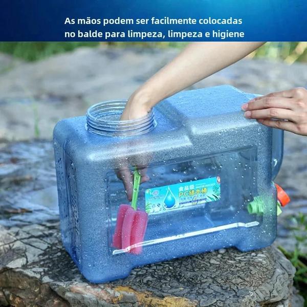 Imagem de Balde de Água Portátil com Torneira (5-15L) - Ideal para Camping, Cozinha e Piquenique