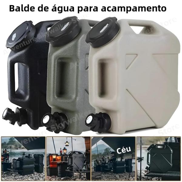 Imagem de Balde De Água Portátil De Grande Capacidade 3-12L Com Torneira Removível Sem Vazamento Para