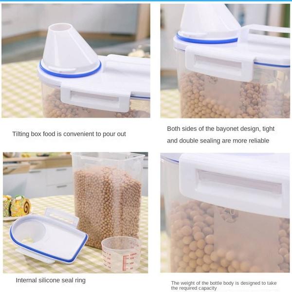 Balde de armazenamento de alimentos para animais de estimação, à prova de umidade selada portátil - Wokex Imagem de Balde de armazenamento de alimentos para animais de estimação, à prova de umidade selada portátil